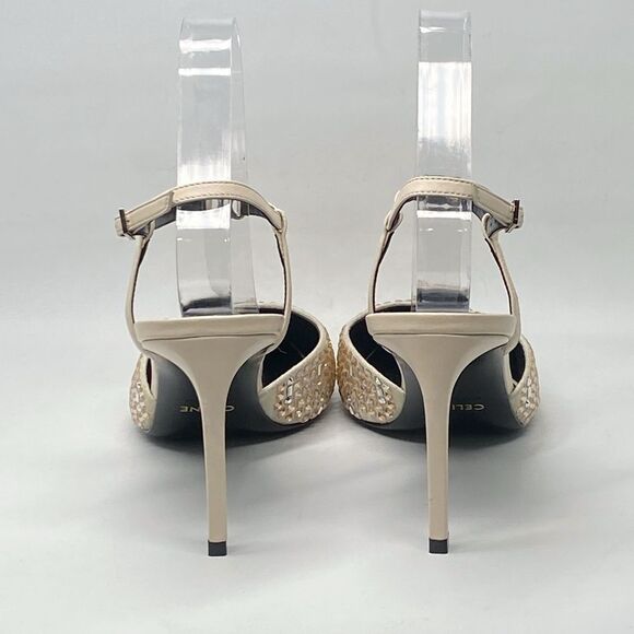 Celine Kitten Suede Strap Embellished Pumps size 39 - Picture 7 of 15